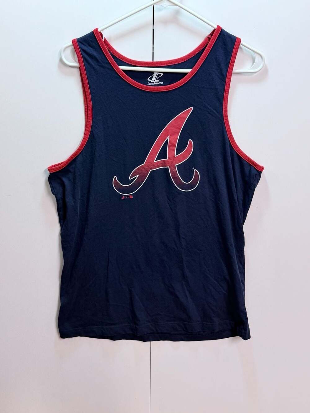 Atlanta Braves Logo Athletic Unmatched Success Ringer Tank Top - Navy/Red